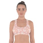 Peaches and Cream Butterfly Print Cross Back Sports Bra