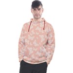 Peaches and Cream Butterfly Print Men s Pullover Hoodie