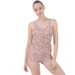 Peaches and Cream Butterfly Print Boyleg Tankini Set 