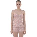 Peaches and Cream Butterfly Print Tie Front Two Piece Tankini