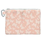 Peaches and Cream Butterfly Print Canvas Cosmetic Bag (XL)