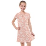 Peaches and Cream Butterfly Print Kids  Cross Web Dress