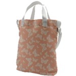 Peaches and Cream Butterfly Print Canvas Messenger Bag