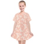 Peaches and Cream Butterfly Print Kids  Smock Dress