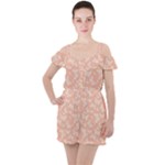 Peaches and Cream Butterfly Print Ruffle Cut Out Chiffon Playsuit