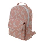 Peaches and Cream Butterfly Print Flap Pocket Backpack (Large)