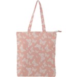 Peaches and Cream Butterfly Print Double Zip Up Tote Bag