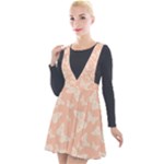 Peaches and Cream Butterfly Print Plunge Pinafore Velour Dress