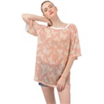 Peaches and Cream Butterfly Print Oversized Chiffon Top