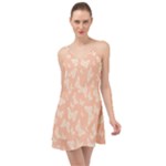 Peaches and Cream Butterfly Print Summer Time Chiffon Dress