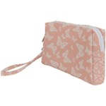 Peaches and Cream Butterfly Print Wristlet Pouch Bag (Small)