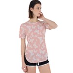 Peaches and Cream Butterfly Print Perpetual Short Sleeve T-Shirt