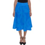 Cornflower Blue Butterfly Print Perfect Length Midi Skirt