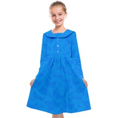 Cornflower Blue Butterfly Print Kids  Midi Sailor Dress from ArtsNow.com
