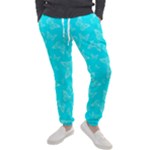 Aqua Blue Butterfly Print Men s Jogger Sweatpants