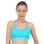 Aqua Blue Butterfly Print Basic Training Sports Bra