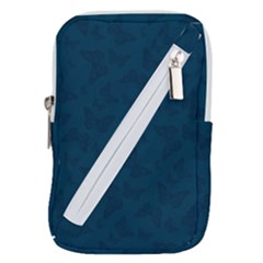 Indigo Dye Blue Butterfly Pattern Belt Pouch Bag (Small) from ArtsNow.com