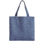 Faded Blue Butterfly Print Zipper Grocery Tote Bag