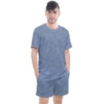 Faded Blue Butterfly Print Men s Mesh Tee and Shorts Set