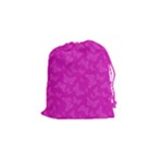 Fuchsia Butterfly Print  Drawstring Pouch (Small)