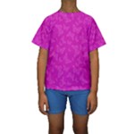 Fuchsia Butterfly Print  Kids  Short Sleeve Swimwear