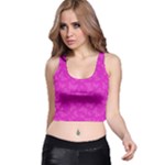 Fuchsia Butterfly Print  Racer Back Crop Top