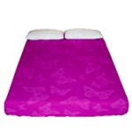 Fuchsia Butterfly Print  Fitted Sheet (Queen Size)