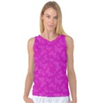 Fuchsia Butterfly Print  Women s Basketball Tank Top