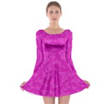 Fuchsia Butterfly Print  Long Sleeve Skater Dress