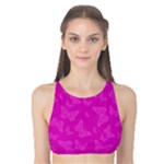 Fuchsia Butterfly Print  Tank Bikini Top