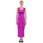 Fuchsia Butterfly Print  Fitted Maxi Dress