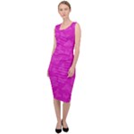 Fuchsia Butterfly Print  Sleeveless Pencil Dress