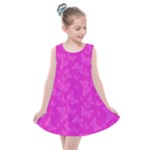 Fuchsia Butterfly Print  Kids  Summer Dress