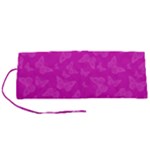 Fuchsia Butterfly Print  Roll Up Canvas Pencil Holder (S)