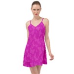 Fuchsia Butterfly Print  Summer Time Chiffon Dress