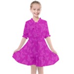 Fuchsia Butterfly Print  Kids  All Frills Chiffon Dress