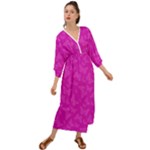 Fuchsia Butterfly Print  Grecian Style  Maxi Dress