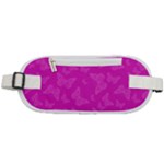 Fuchsia Butterfly Print  Rounded Waist Pouch