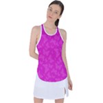 Fuchsia Butterfly Print  Racer Back Mesh Tank Top