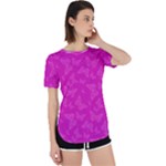 Fuchsia Butterfly Print  Perpetual Short Sleeve T-Shirt