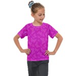 Fuchsia Butterfly Print  Kids  Mesh Piece Tee