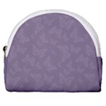 Grape Compote Butterfly Print Horseshoe Style Canvas Pouch