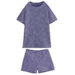 Grape Compote Butterfly Print Kids  Swim Tee and Shorts Set