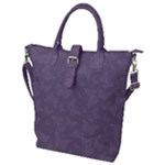 Grape Compote Butterfly Print Buckle Top Tote Bag