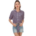 Grape Compote Butterfly Print Tie Front Shirt 