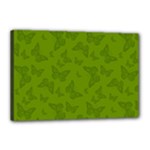 Avocado Green Butterfly Print Canvas 18  x 12  (Stretched)