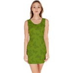 Avocado Green Butterfly Print Bodycon Dress