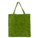 Avocado Green Butterfly Print Grocery Tote Bag