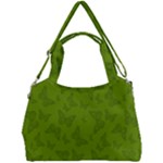 Avocado Green Butterfly Print Double Compartment Shoulder Bag