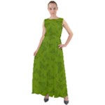 Avocado Green Butterfly Print Chiffon Mesh Boho Maxi Dress